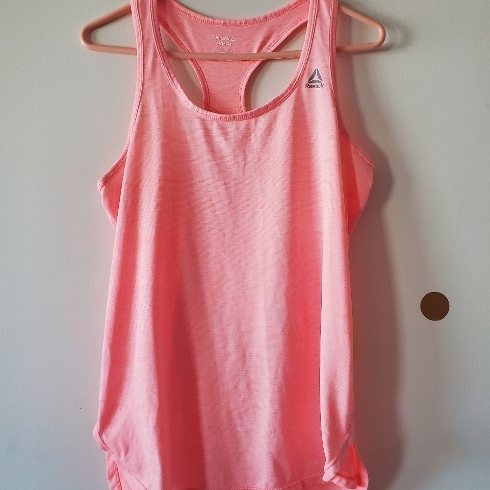 Reebok Womens Racerback Tank Orange Coral Athletic‎ Workout Size M